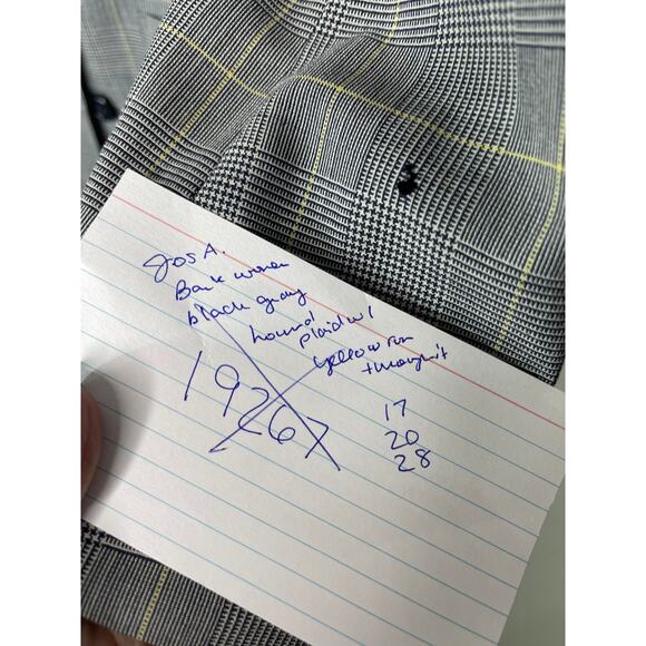 Jos A Bank jacket blazer woman's 8 gray double breasted houndstooth tweed lined - Picture 14 of 14